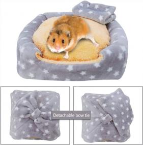 img 2 attached to XL Grey Pet Bed For Small Animals: Guinea Pigs, Hamsters, Hedgehogs & More