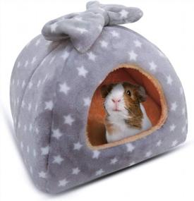 img 4 attached to XL Grey Pet Bed For Small Animals: Guinea Pigs, Hamsters, Hedgehogs & More