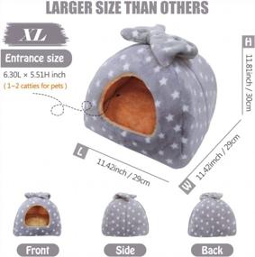 img 3 attached to XL Grey Pet Bed For Small Animals: Guinea Pigs, Hamsters, Hedgehogs & More