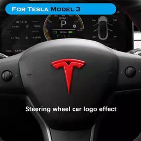 img 2 attached to YHCDSEA Model 3 Steering Wheel/Front Trunk/Rear Trunk Logo Cover Sticker Badge Decals 3Pcs/Set For Fit Tesla Model 3 Emblem Accessories (Red)