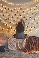 🌟 enhance your ambiance with 12apm dimmable starry fairy copper string lights - 66 ft 200 leds, usb powered, ip65 waterproof: perfect for bedroom, indoor wedding, party halloween, thanksgiving, christmas lighting logo