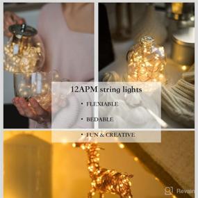 img 3 attached to 🌟 Enhance Your Ambiance with 12APM Dimmable Starry Fairy Copper String Lights - 66 ft 200 LEDs, USB Powered, IP65 Waterproof: Perfect for Bedroom, Indoor Wedding, Party Halloween, Thanksgiving, Christmas Lighting