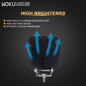 img 1 attached to 🔦 Woku LED Work Light 4 inch - 10 Pack of 48W, 3500LM Square Waterproof Flood Beam LEDs for Off-Road Driving Fog Lights - ATV, SUV, UTV, Truck Friendly - 2 Year Warranty