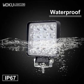 img 2 attached to 🔦 Woku LED Work Light 4 inch - 10 Pack of 48W, 3500LM Square Waterproof Flood Beam LEDs for Off-Road Driving Fog Lights - ATV, SUV, UTV, Truck Friendly - 2 Year Warranty