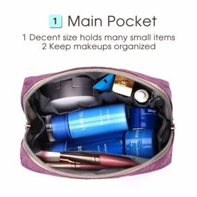 img 3 attached to Small Makeup Bag For Purse Travel, Mini Cosmetic Bag For Women Girls - Narwey (Small, Purple)
