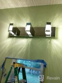 img 5 attached to Хрустальное светодиодное освещение для туалетного столика - современные светильники для ванной комнаты с регулируемой яркостью и настенными светильниками для зеркала, 20,47-дюймовый хром, 18 Вт теплый белый