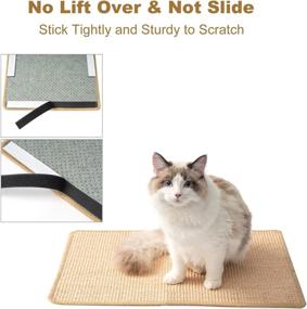 img 2 attached to 🐱 ChicWow Cat Scratcher: Floor & Wall Saver, Sisal Fabric Scratching Pad with Adhesive Loop Tape - 23.6 X 15.7 In