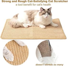 img 1 attached to 🐱 ChicWow Cat Scratcher: Floor & Wall Saver, Sisal Fabric Scratching Pad with Adhesive Loop Tape - 23.6 X 15.7 In