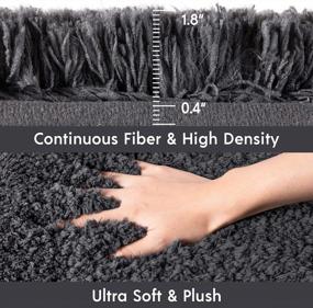 img 2 attached to 2-Piece Dark Grey Non-Slip Microfiber Plush Bath Mat Set - Ultra Soft Water Absorbing Shower Rugs, 17 X 24 & 17 X 47 Inches | Phantoscope
