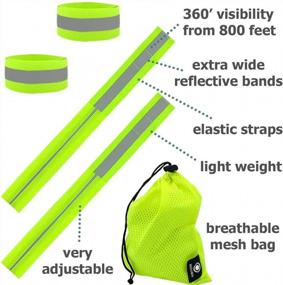 img 3 attached to Будьте замечены и защищены: HiVisible 4 светоотражающие полосы + водонепроницаемый чехол для рюкзака