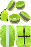 be seen & protected: hivisible 4 reflective bands + waterproof backpack cover logo