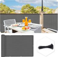 sunlax 3'x16' dark grey balcony privacy screen fence windscreen cover fabric shade netting mesh cloth with grommets uv protection for patio, backyard, porch, railing shield 90% logo
