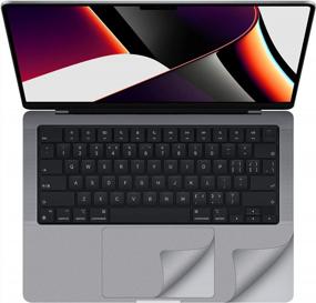 img 4 attached to F FORITO Palm Rest Cover Skin With Trackpad Protector Compatible With MacBook Pro 14 Inch Model A2442 M1 Pro/M1 Max With Touch ID (Silver)
