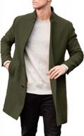 men's slim fit long trench coat with stand collar - winter business overcoat, single breasted pea coat by paslter logo