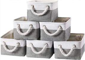 img 4 attached to Organize Your Home With QBSM'S Collapsible Fabric Storage Baskets - Set Of 6