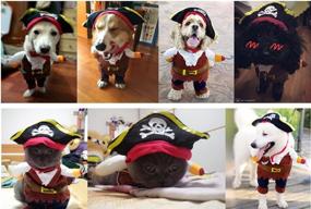img 1 attached to 🐱 Idepet Funny Pet Pirate Costume Suit with Hat - Dress up Your Cat or Dog for a Corsair Themed Party (Size S)