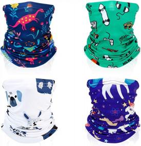 img 4 attached to Summer UV Protection Kids Neck Gaiter - Perfect For Outdoor Activities, Boys And Girls Bandana Face Cover Scarf
