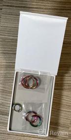 img 8 attached to Hoop Earrings Set in Multiple Colors - Titanium Steel, Classic Circle Design, Sizes 10mm, 12mm, 💍 and 14mm - Surgical Steel, 3 Pair Gift for Women and Girls - Comes with Jewelry Box (F1812)