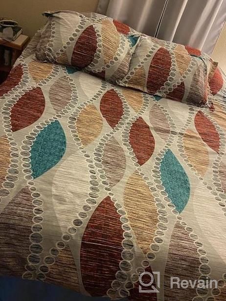 img 1 attached to Nanko Boho Textured Embroidery Duvet Cover Set - Queen Size With Soft Geometric Jacquard Quilt Cover review by Brandon Peters