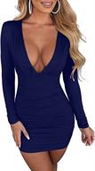 lagshian womens bodycon sleeve ruched women's clothing : dresses logo