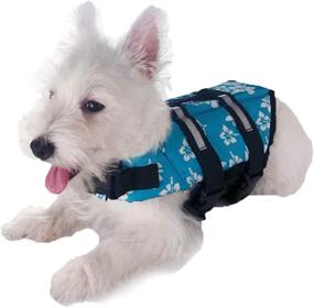 img 2 attached to 🐶 GabeFish Dog Life Jacket Vest - Ultimate Safety Gear for Pet Swimming - Reflective Strip Swimwear in ForalBlue 2X-Small