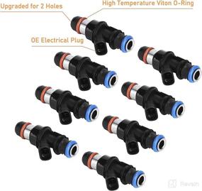 img 2 attached to 🚗 8pcs Fuel Injector with 2 Holes for Buick Cadillac, Escalade Chevy Silverado Express, Suburban, Tahoe, SSR, GMC Envoy, Sierra, Savana, Yukon, Hummer, Isuzu, 4.8 5.3 6.0 Part# 17113698 17113553 FJ10062