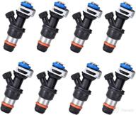 🚗 8pcs fuel injector with 2 holes for buick cadillac, escalade chevy silverado express, suburban, tahoe, ssr, gmc envoy, sierra, savana, yukon, hummer, isuzu, 4.8 5.3 6.0 part# 17113698 17113553 fj10062 логотип