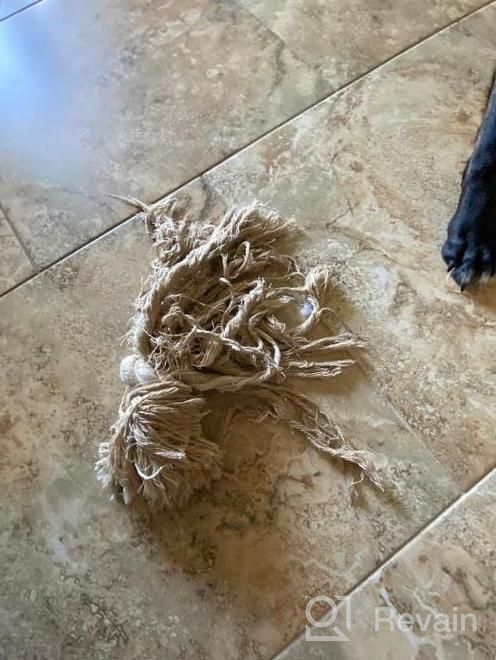 img 1 attached to TwoEar Dog Rope Toys For Aggressive Chewers, Tough 3 Feet 5 Knots Dog Chew Toys Natural Cotton Indestructible Heavy Duty Dog Toy For Medium And Large Dog Breed review by Carmen White