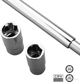 img 2 attached to 🔧 Cartman Telescoping Lug Wrench with Standard CR-V Sockets - 17/19, 21/22mm: Superior Wheel Changing Tool