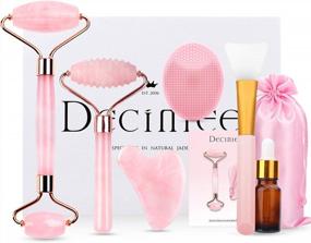 img 4 attached to 3-In-1 Deciniee Jade Roller And Gua Sha Facial Massager Tool Set - 100% Natural Rose Quartz For Face, Eyes & Neck.