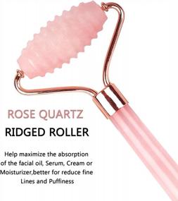 img 2 attached to 3-In-1 Deciniee Jade Roller And Gua Sha Facial Massager Tool Set - 100% Natural Rose Quartz For Face, Eyes & Neck.