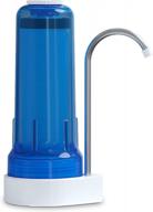 blue ecosoft faucet mount water filter system with extra filtration cartridge for countertops logo