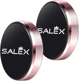 img 1 attached to 🌸 SALEX Magnetic Mounts 2 Pack: Stylish Rose Gold Cell Phone Holders for Girls and Women!