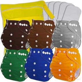 img 4 attached to Funxee Baby Cloth Diapers: 6-Pack Reusable Pocket Diaper Set with Inserts and Wet Bag - Adjustable One Size for Newborns to 2 Years - Must-Have Essentials for Girls and Boys