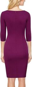 img 1 attached to FORTRIC Sleeve Stitching Bodycon Business Women's Clothing via Dresses