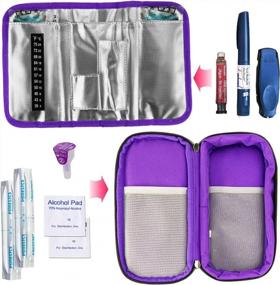 img 2 attached to YOUSHARES Insulin Cooler Travel Case - Medication Diabetic Insulated Organizer Portable Cooling Bag For Insulin Pen And Diabetic Supplies With 2 Cooler Ice Pack (Purple)