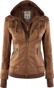 img 4 attached to MBJ Women'S Faux Leather Motorcycle Jacket With Hoodie: Stylish And Durable By Johnny