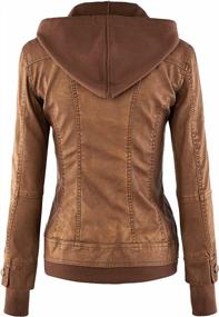 img 3 attached to MBJ Women'S Faux Leather Motorcycle Jacket With Hoodie: Stylish And Durable By Johnny