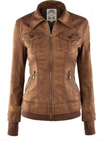 img 2 attached to MBJ Women'S Faux Leather Motorcycle Jacket With Hoodie: Stylish And Durable By Johnny