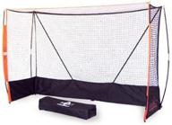 foldable field hockey goal net with backstop and powder coated frame - bownet portable 12' x 7', black (bow-fieldhockeyid) logo