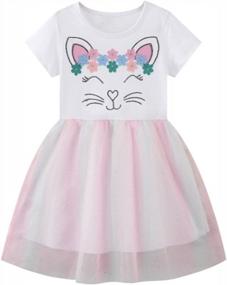 img 4 attached to HILEELANG Baby Toddler Girl Cotton Casual Dress Easter Summer Short Sleeve Basic Tunic Playwear Shirt Dresses