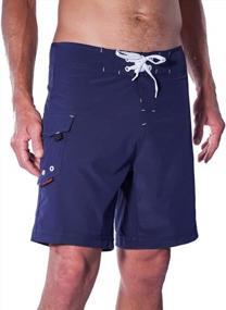 img 2 attached to Men'S Maui Rippers Lifeguard Boardshorts: 100% Microfiber, Red/Navy Patch/NoPatch In Sizes 28-44 (19" Or 22")