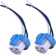 enhance your headlights and fog lights with hermia 9007 9004 hb1 hb5 high temperature ceramic male wire harness extension socket adapter connector wiring cable (pack of 2) логотип