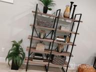 img 1 attached to Vintage Industrial Double Wide Bookcase With 5 Large Shelves - Perfect For Home Decor And Office Displays review by Dakota Tailor