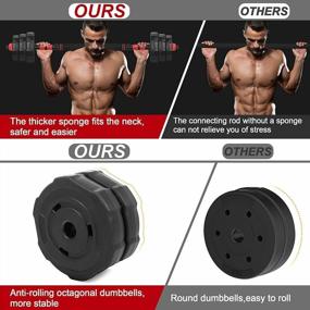 img 2 attached to Arespark Adjustable Dumbbells Barbell Set, 55LB Free Weights Barbells Set, Dumbbell Combination Weightlifting 3 In 1 Fitness Equipment With Connecting Rod For Gym Home Office