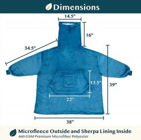 img 1 attached to PAVILIA Wearable Blanket Hoodie With Neck Warmer, Plush Oversized Sweatshirt, Big Hooded Blanket Sweater With Giant Pocket, Super Soft Cozy Warm Gift For Women Men Adult (Sherpa Fleece, Teal Blue)