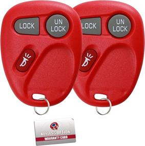 img 2 attached to 🔴 2 KeylessOption Replacement Key Fobs with 3 Button Keyless Entry Remote Control - Red