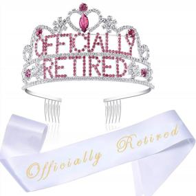 img 4 attached to Retired Tiara Crown And Headband - Coucoland Party Supplies For Women (Silver & Rose Red)