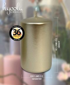 img 3 attached to Hyoola Metallic Pillar Candles - 6 Pack - Cream Gold Pillar Candles - European Made Decorative Pillar Candles - 2.4 Inch X 4 Inch