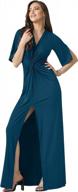 flaunt your summer style with koh koh's sexy v-neck maxi dress - long short sleeves for a slimming effect logo